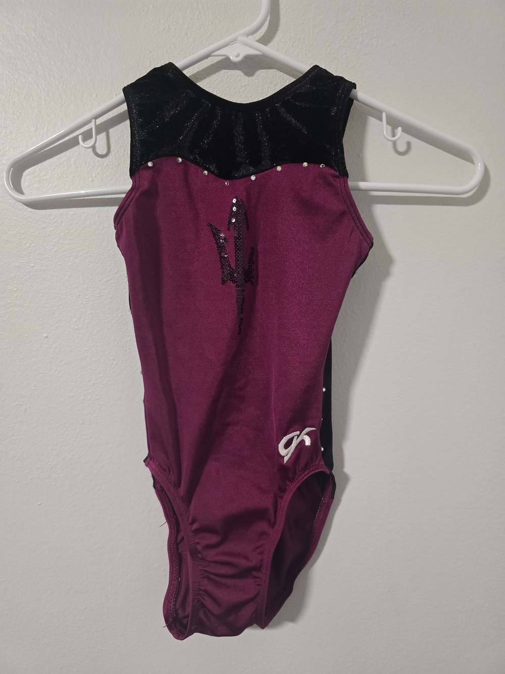 GK Arizona State Sun Devils Gymnastics Leotard Fork Sparky Child Medium Burgandy